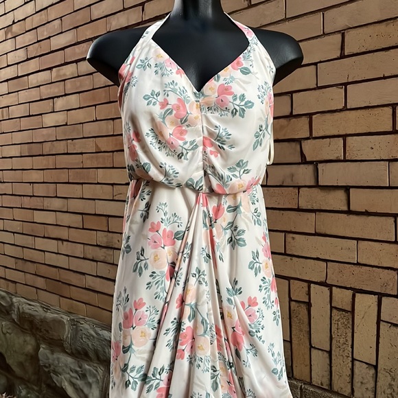 Anthropologie Paper Crown Rifle Paper Co Floral Halter bubble Dress Small - Picture 6 of 11